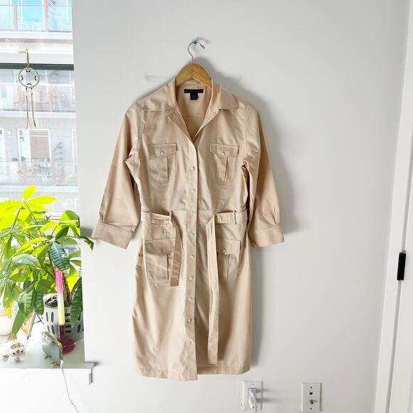 Brooks Brothers "346" Tan Button Up Dress Size 4 - Picture 1 of 6